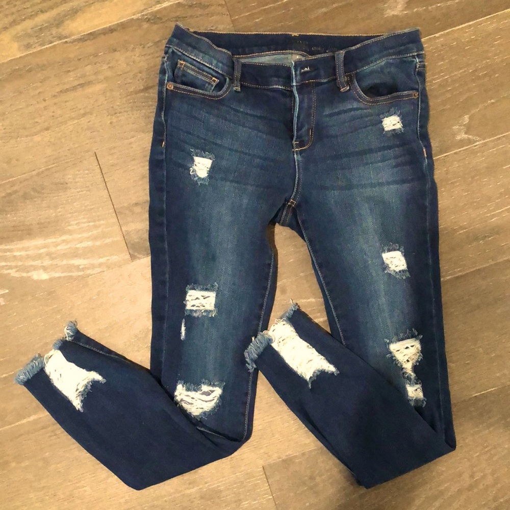 Distressed Skinny Ankle Jean Jeggings